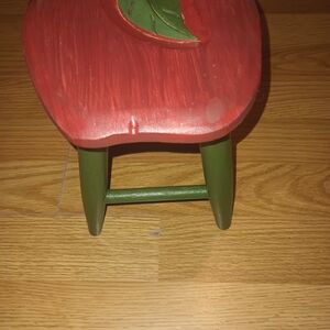 Red and Green Apple-Shaped Stool